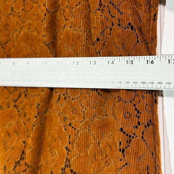 Dolan Burnt Orange Puff Sleeve Lace Top Small Corded Floral Boho Romantic Fall - Picture 5 of 8
